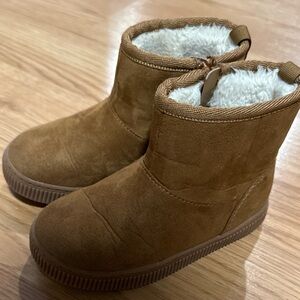 Cat & Jack Shoes Girl’s Size 8 Arlo Zipper Shearling Style Boots Brown